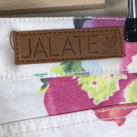 NWOT Jalate White pink floral skinny jeans - Picture 4 of 5